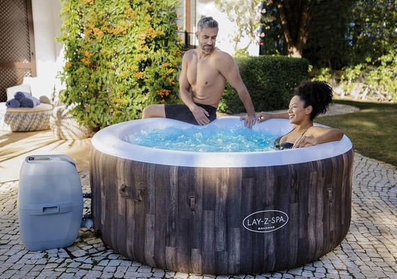 Spa Hinchable Lay-Z-Spa Bahamas  | Jacuzzi Port�til Redondo 180x66 cm para 2-4 Personas